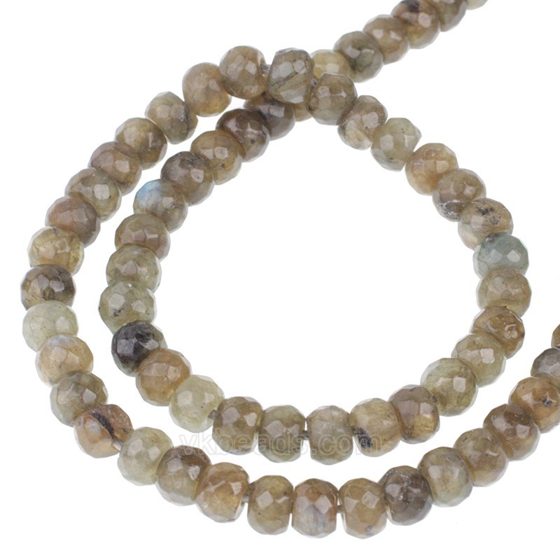 Labradorite Faceted Rondelle Beads Strands, Approx 5x8mm, 38cm/strand