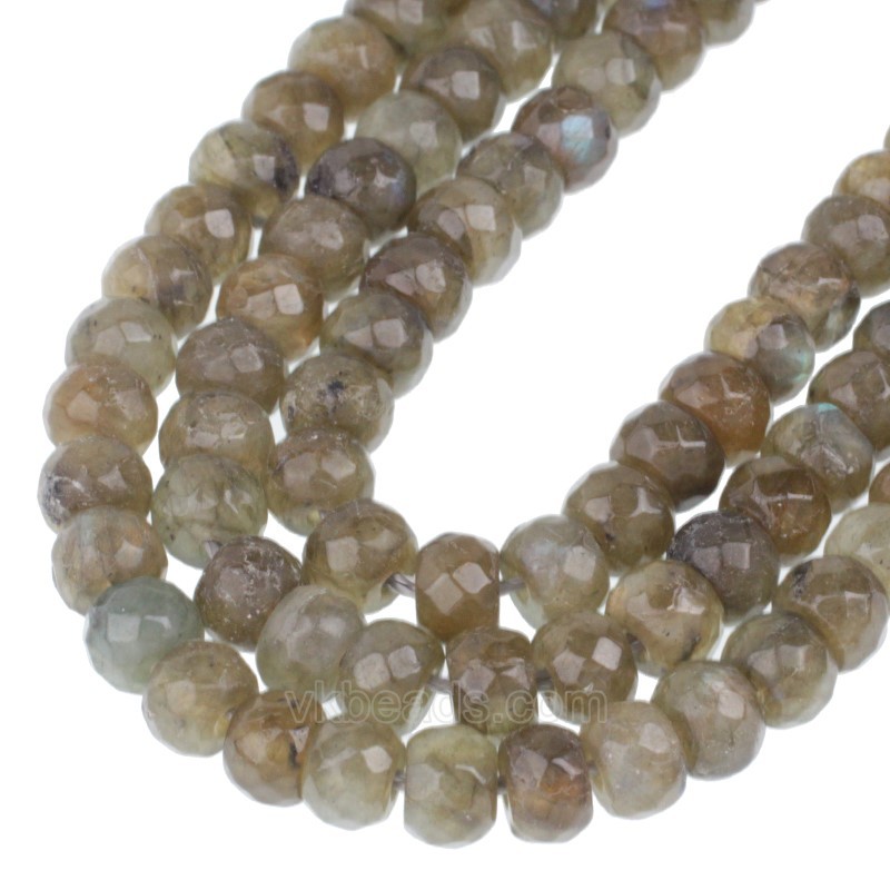 Labradorite Faceted Rondelle Beads Strands, Approx 5x8mm, 38cm/strand