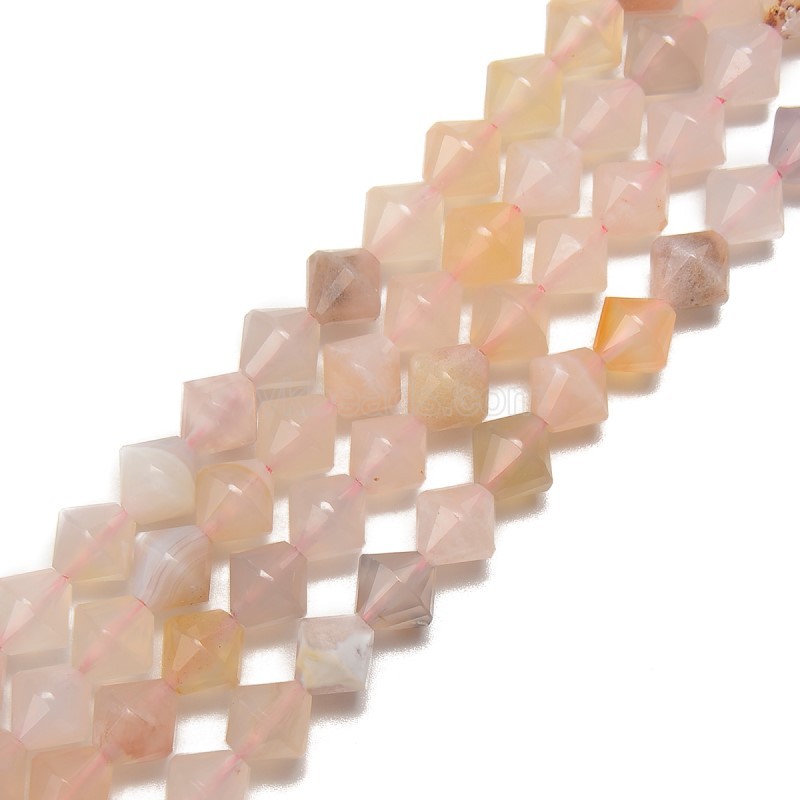 Sakura Agate Faceted Bicone Beads Strands, Approx 8mm, 38cm/strand