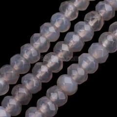 Grey Agate Faceted Rondelle Beads Strands, Approx 4x6-5x8mm, 38cm/strand