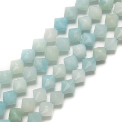 Amazonite Faceted Bicone Beads Strands, Approx 8mm, 38cm/strand