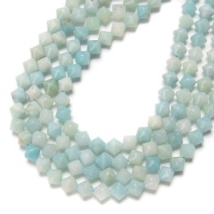 Amazonite Faceted Bicone Beads Strands, Approx 8mm, 38cm/strand