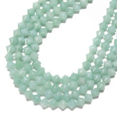 Dyed Amazonite Color Jade Faceted Bicone Beads Strands, Approx 8mm, 38cm/strand