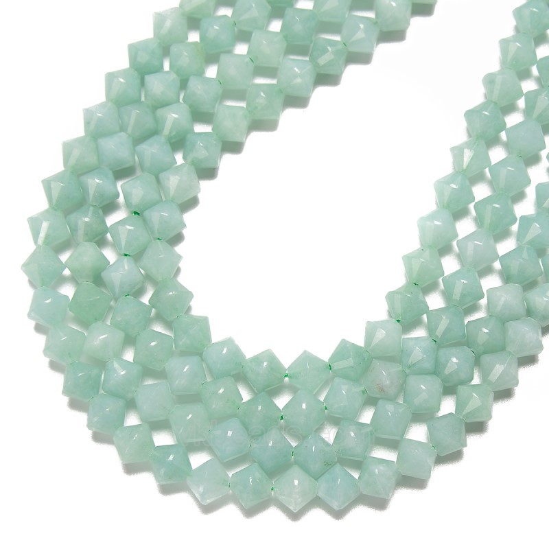 Dyed Amazonite Color Jade Faceted Bicone Beads Strands, Approx 8mm, 38cm/strand
