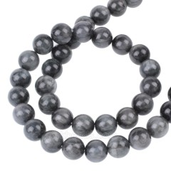 AA Grade Hawk's Eye Smooth Round Beads Strands, Approx 4-10mm, 38cm/strand