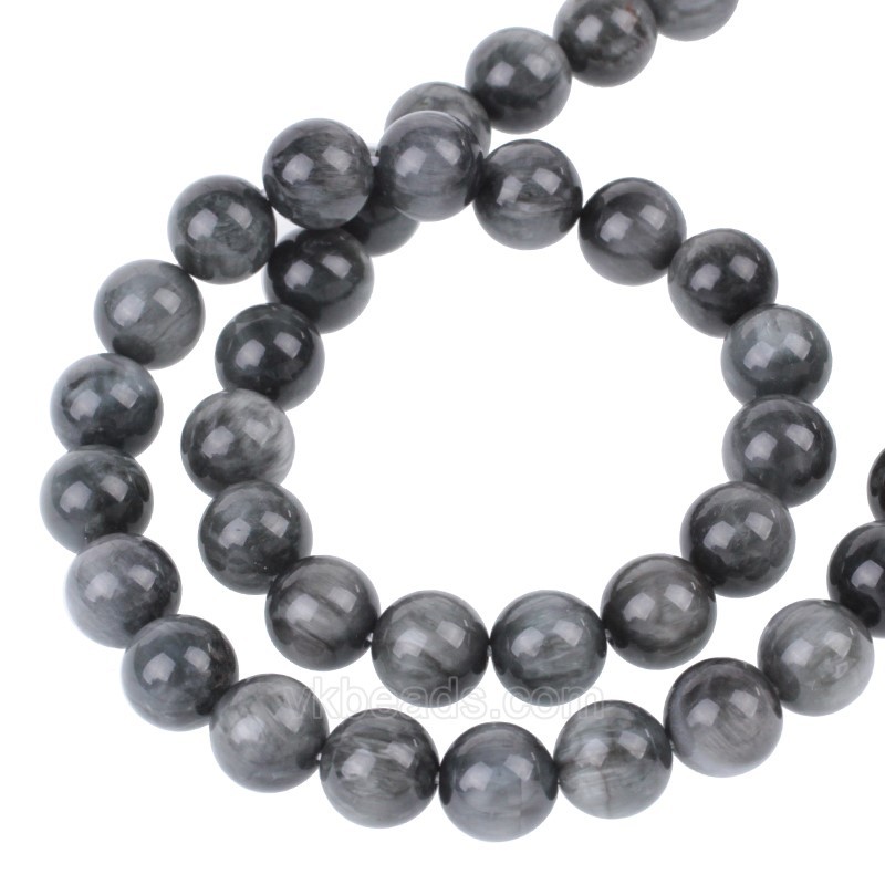 AA Grade Hawk's Eye Smooth Round Beads Strands, Approx 4-10mm, 38cm/strand