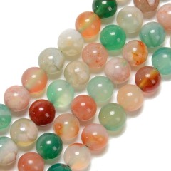 Multicolor Sakura Agate Smooth Round Beads Strands, Approx 6-10mm, 38cm/strand