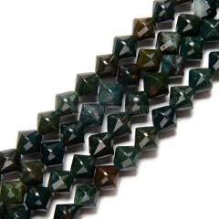 Indian Bloodstone Faceted Bicone Beads Strands, Approx 8mm, 38cm/strand