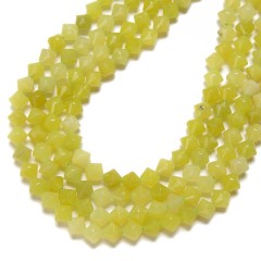Lemon Jade Faceted Bicone Beads Strands, Approx 8mm, 38cm/strand