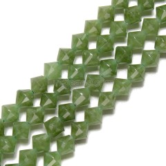 Dyed Green Jade Faceted Bicone Beads Strands, Approx 8mm, 38cm/strand