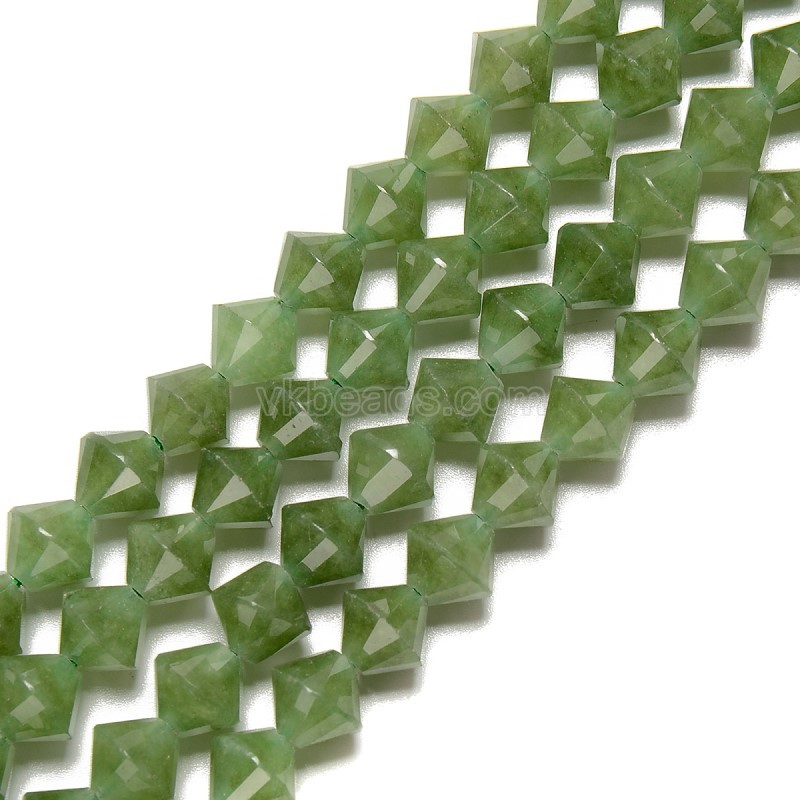 Dyed Green Jade Faceted Bicone Beads Strands, Approx 8mm, 38cm/strand