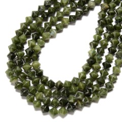 Chinese Jade Faceted Bicone Beads Strands, Approx 8mm, 38cm/strand