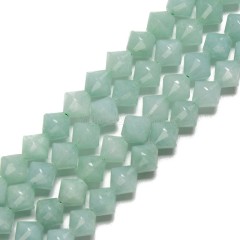 Dyed Amazonite Color Jade Faceted Bicone Beads Strands, Approx 8mm, 38cm/strand