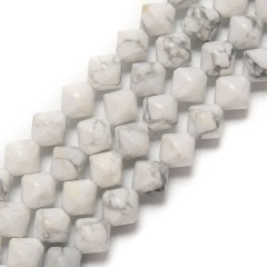 Howlite Faceted Bicone Beads Strands, Approx 8mm, 38cm/strand