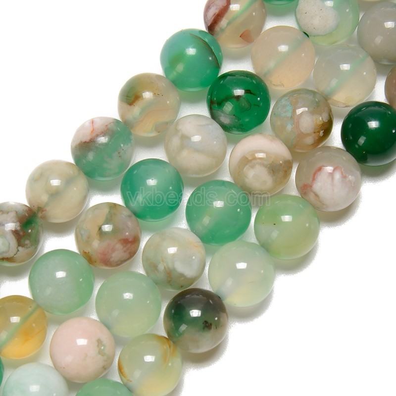 Multicolor Sakura Agate Smooth Round Beads Strands, Approx 6-10mm, 38cm/strand