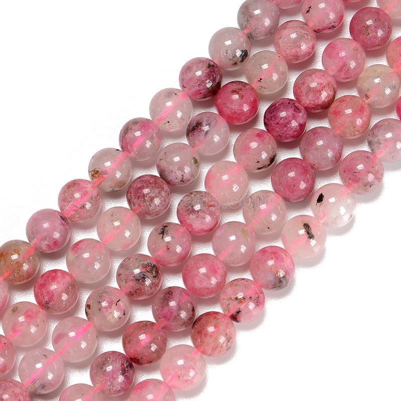 Cherry Flower Sakura Quartz  Smooth Round Beads Strands, Approx 6-8mm, 38cm/strand