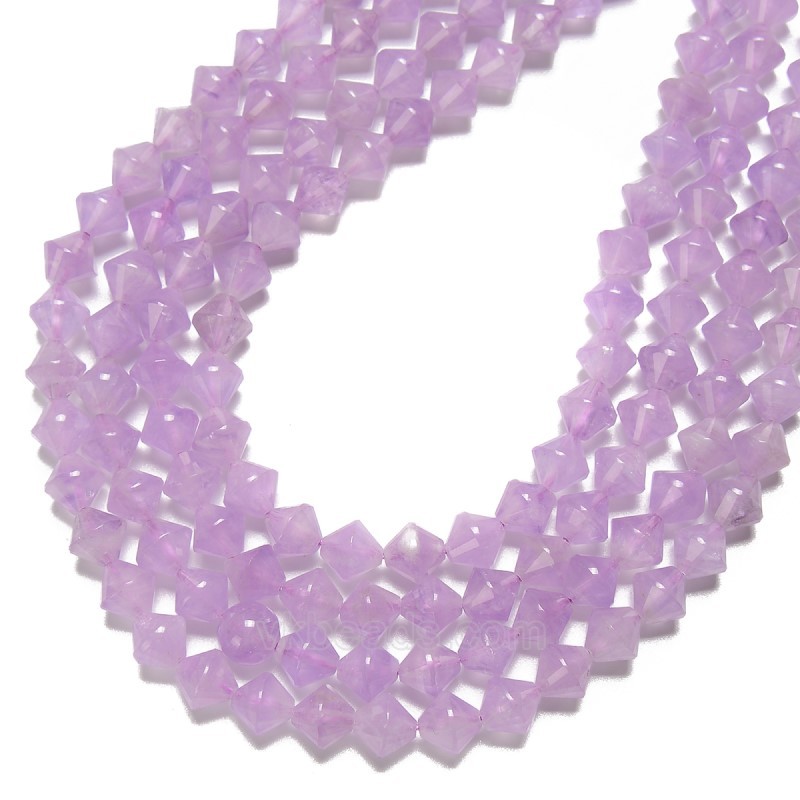 Lavender Amethyst Faceted Bicone Beads Strands, Approx 8mm, 38cm/strand