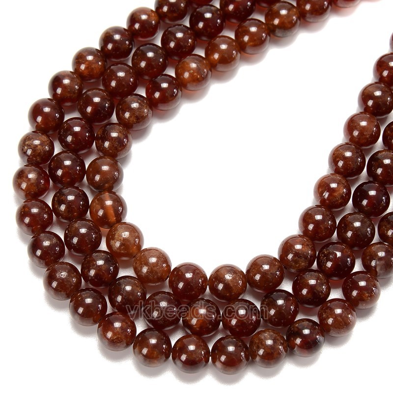 Orange Garnet Smooth Round Beads Strands, Approx 4-10mm, 38cm/strand