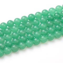 Green Aventurine Smooth Round Beads Strands, Color Enhanced, Approx 4-10mm, 38cm/strand