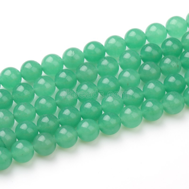 Green Aventurine Smooth Round Beads Strands, Color Enhanced, Approx 4-10mm, 38cm/strand