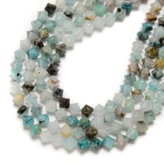 Chrysocolla Azurite Faceted Bicone Beads Strands, Approx 8mm, 38cm/strand