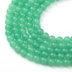 Green Aventurine Smooth Round Beads Strands, Color Enhanced, Approx 4-10mm, 38cm/strand