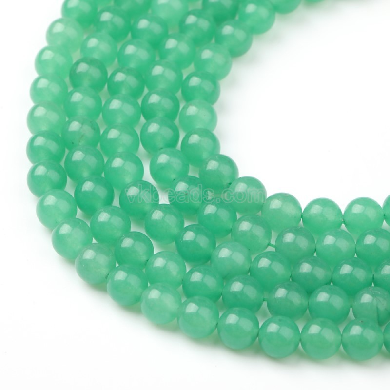 Green Aventurine Smooth Round Beads Strands, Color Enhanced, Approx 4-10mm, 38cm/strand