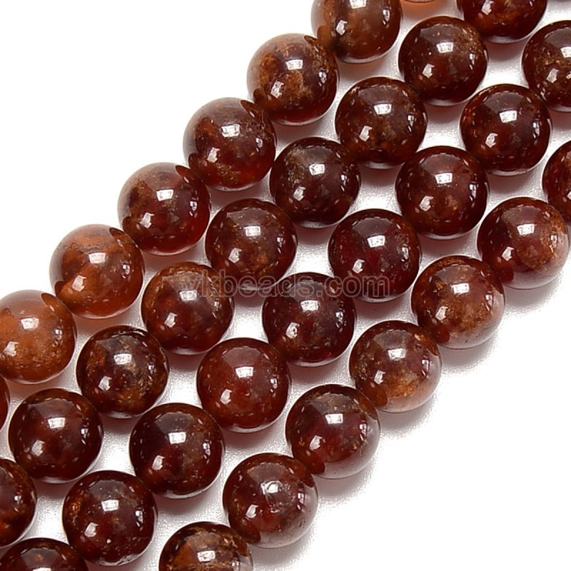 Orange Garnet Smooth Round Beads Strands, Approx 4-10mm, 38cm/strand