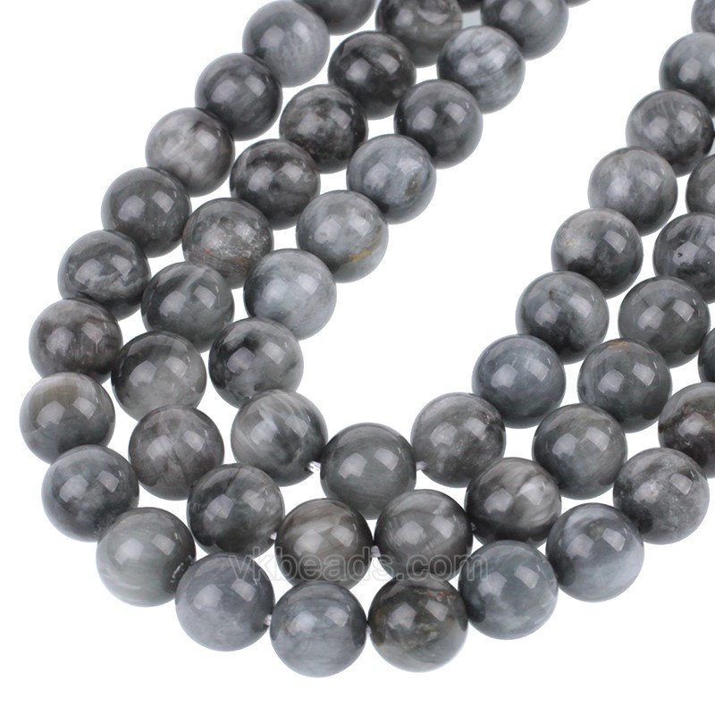 A Grade Hawk's Eye Smooth Round Beads Strands, Approx 4-10mm, 38cm/strand