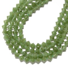 Dyed Green Jade Faceted Bicone Beads Strands, Approx 8mm, 38cm/strand