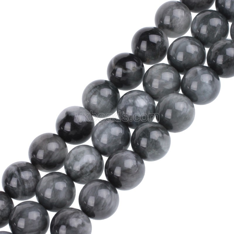 AA Grade Hawk's Eye Smooth Round Beads Strands, Approx 4-10mm, 38cm/strand