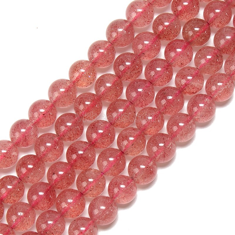 Red Strawberry Quartz Smooth Round Beads Strands, Approx 6-12mm, 38cm/strand