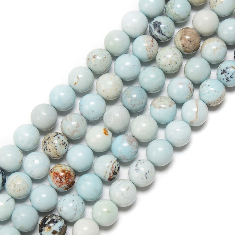 Blue Opal Smooth Round Beads Strands, Approx 8-10mm, 38cm/strand