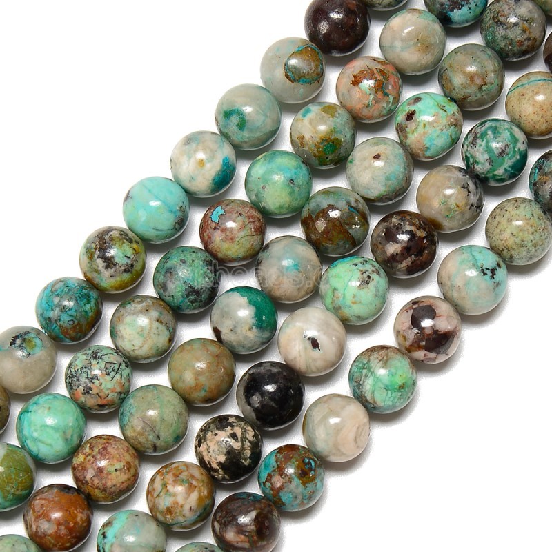 Chrysocolla Smooth Round Beads Strands, Approx 6-10mm, 38cm/strand