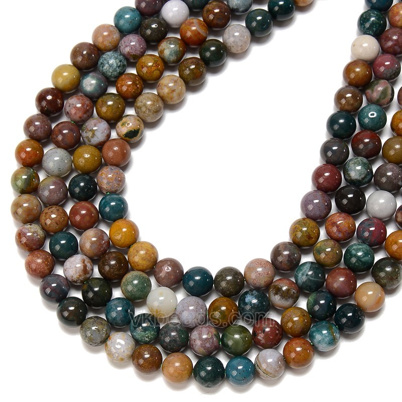 Ocean Jasper Smooth Round Beads Strands, Approx 4-10mm, 38cm/strand