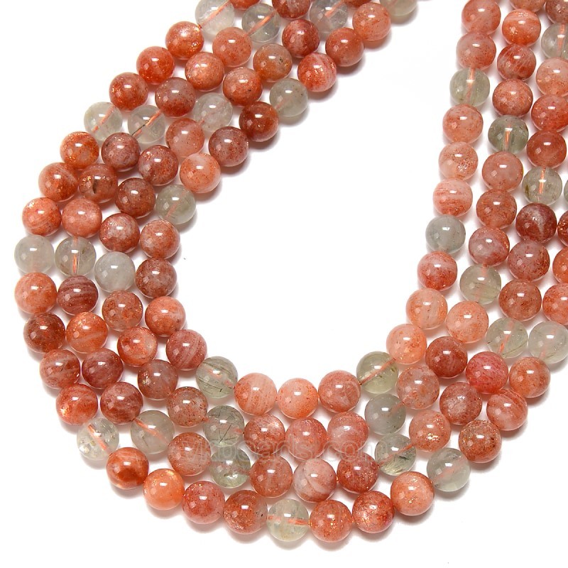 Arusha Sunstone Smooth Round Beads Strands, Approx 5-8mm, 38cm/strand