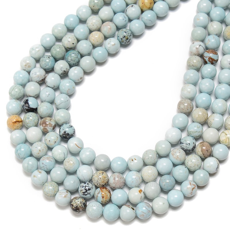 Blue Opal Smooth Round Beads Strands, Approx 8-10mm, 38cm/strand