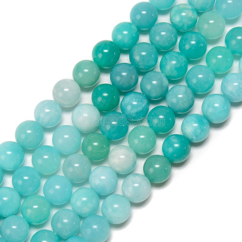 Amazonite Smooth Round Beads Strands, Approx 6-10mm, 38cm/strand