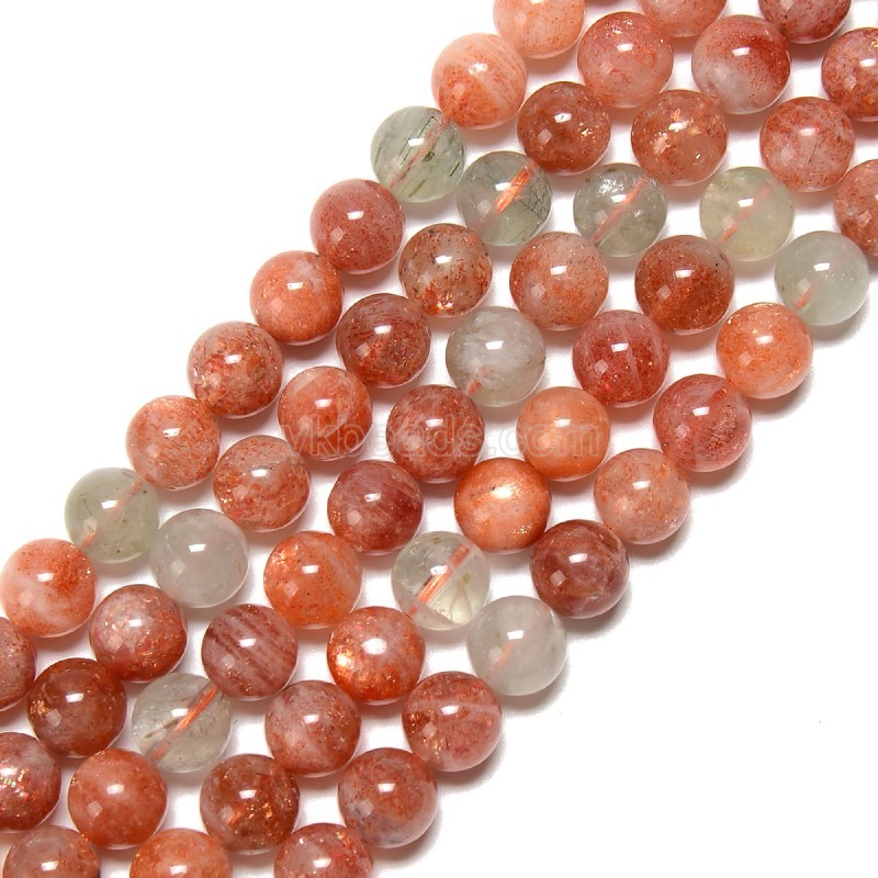 Arusha Sunstone Smooth Round Beads Strands, Approx 5-8mm, 38cm/strand
