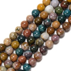 Ocean Jasper Smooth Round Beads Strands, Approx 4-10mm, 38cm/strand