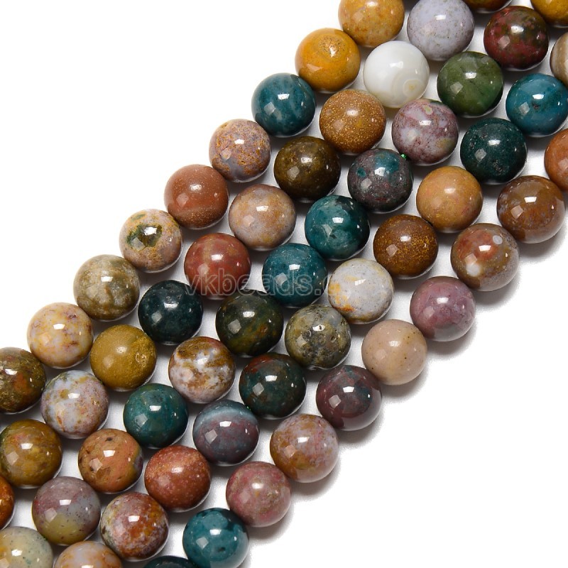 Ocean Jasper Smooth Round Beads Strands, Approx 4-10mm, 38cm/strand