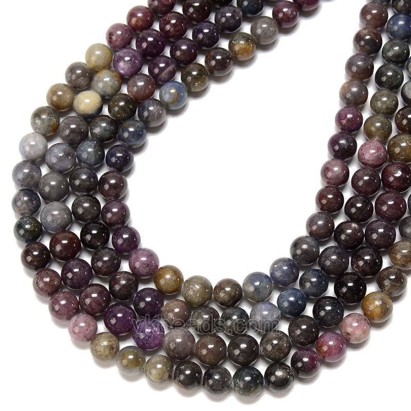 Multi Gemstones Smooth Round Beads Strands, Approx 6-10mm, 38cm/strand
