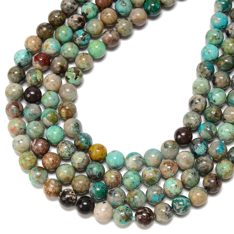 Chrysocolla Smooth Round Beads Strands, Approx 6-10mm, 38cm/strand