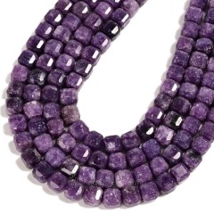 Lepidolite Faceted Cube Beads Strands, Approx 8-9mm, 38cm/strand