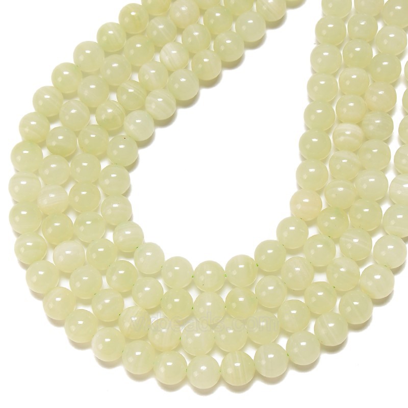 Green Calcite Smooth Round Beads Strands, Approx 6-10mm, 38cm/strand