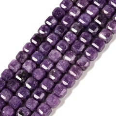 Lepidolite Faceted Cube Beads Strands, Approx 8-9mm, 38cm/strand