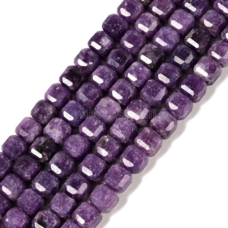 Lepidolite Faceted Cube Beads Strands, Approx 8-9mm, 38cm/strand
