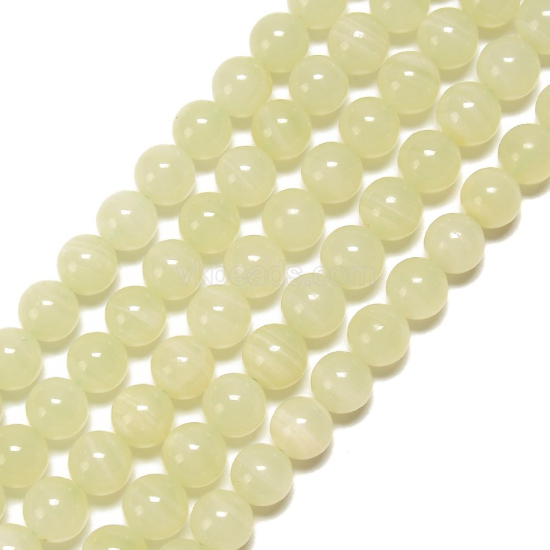 Green Calcite Smooth Round Beads Strands, Approx 6-10mm, 38cm/strand