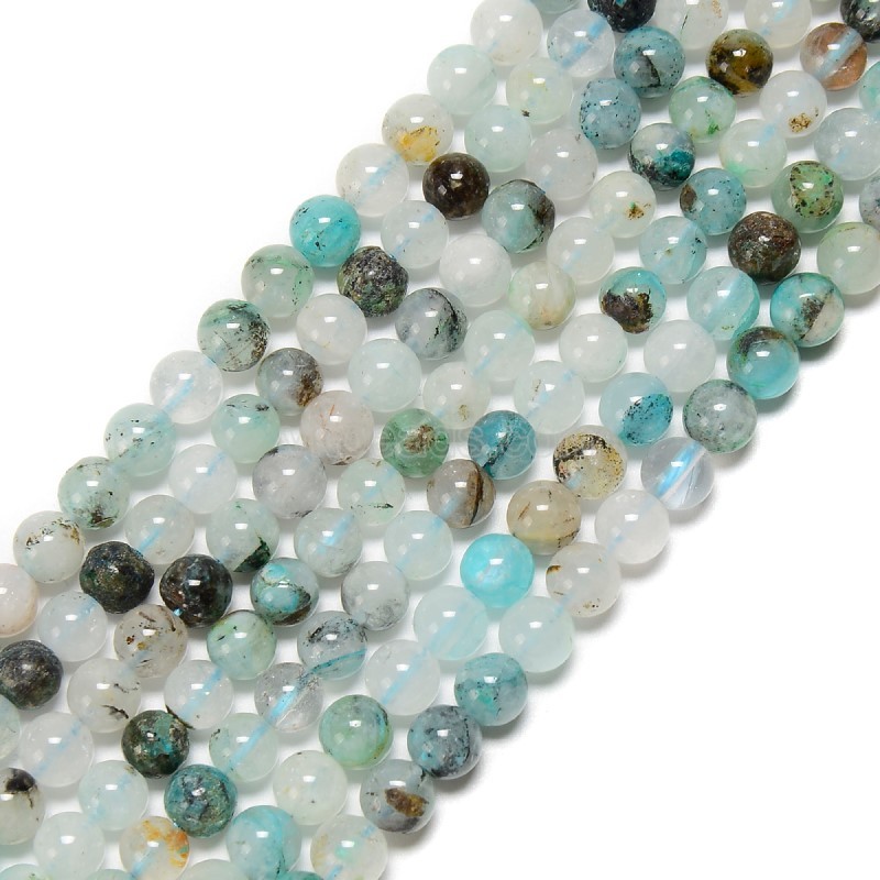 Chrysocolla Quartz Smooth Round Beads Strands, Approx 6-10mm, 38cm/strand