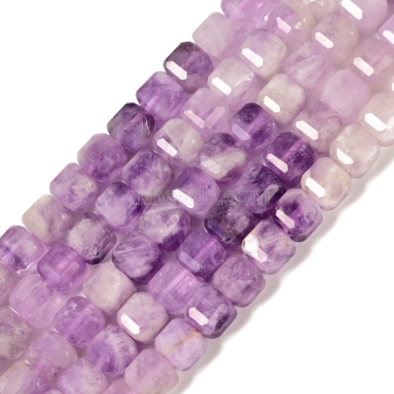 Lavender Amethyst Faceted Cube Beads Strands, Approx 8-9mm, 38cm/strand